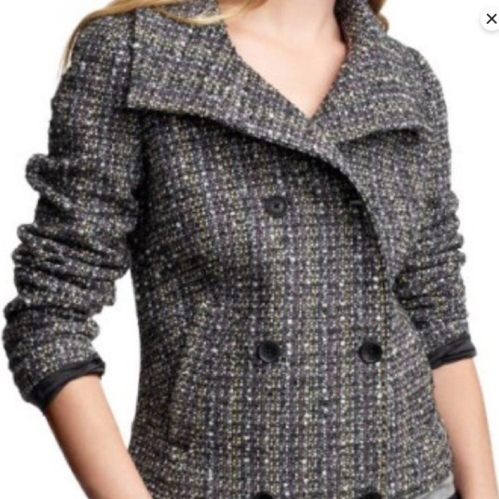GAP Black & Multi Color Tweed Jacket, Size Medium